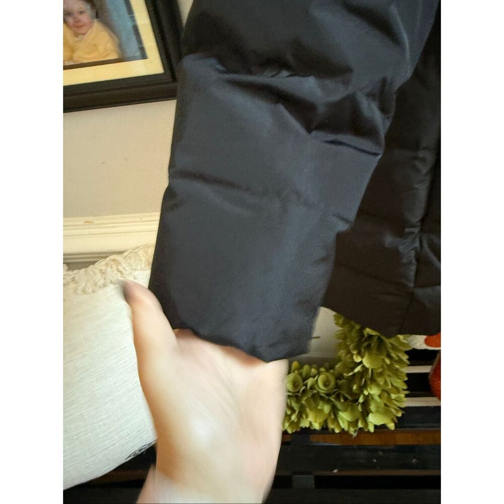 Cole Haan Black Quilted Down Feather Long Hooded Puffer Coat sz 2X EUC - Picture 6 of 9